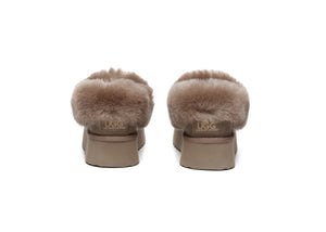 SALE. Fluffy Collar Platform Slippers