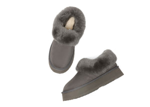 SALE. Fluffy Collar Platform Slippers