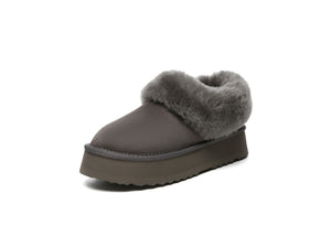 SALE. Fluffy Collar Platform Slippers