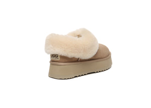 SALE. Fluffy Collar Platform Slippers