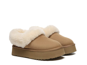 SALE. Fluffy Collar Platform Slippers