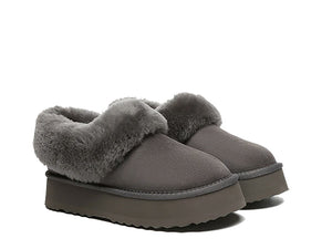 SALE. Fluffy Collar Platform Slippers