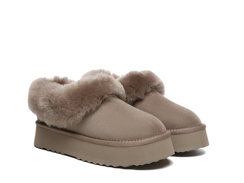 SALE. Fluffy Collar Platform Slippers