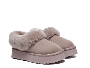 SALE. Fluffy Collar Platform Slippers