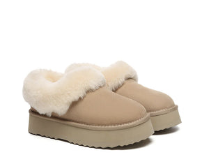 SALE. Fluffy Collar Platform Slippers