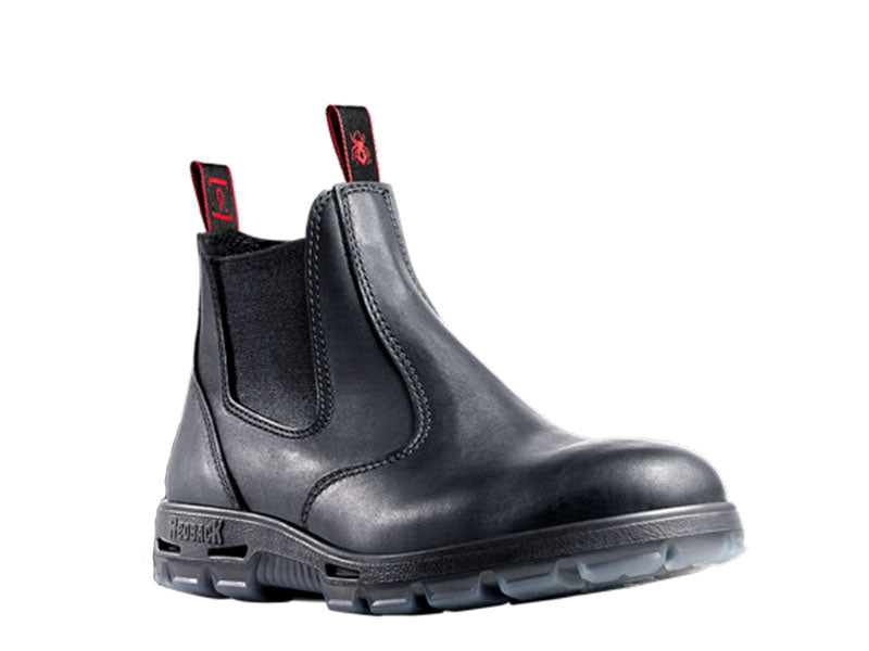 REDBACK USBBL Steel Toe Boots, Black. Made in Australia.